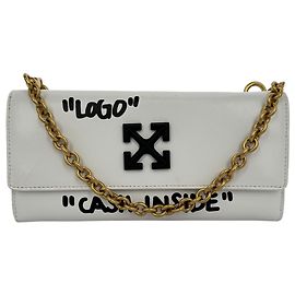 Off White Sac à main Off-White Jitney 0.5 avec chaîne en cuir blanc Blanc