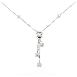 Bulgari Colar Bvlgari B.zero1 em Ouro Branco 18K e Diamantes Prata