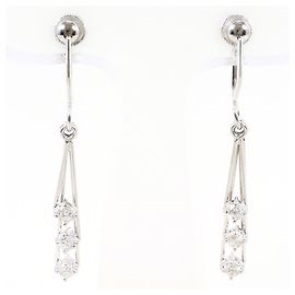 Autre Marque Pendientes de clip en oro blanco 14K K14 con diamantes Dorado