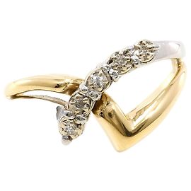 Autre Marque Anello fede in platino e oro giallo con diamante D'oro Altro