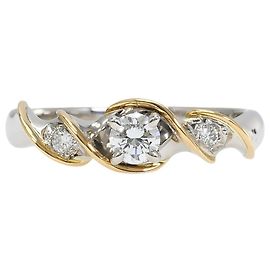 Autre Marque Bague alliance en platine et or jaune avec diamant Doré Autre