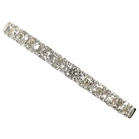 Autre Marque Anel aliança em ouro branco 18K com diamante Dourado