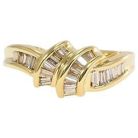 Autre Marque Anello fede in oro giallo 18K con diamante D'oro
