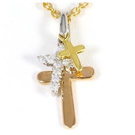 Autre Marque Collar de oro 18K con diamante Dorado