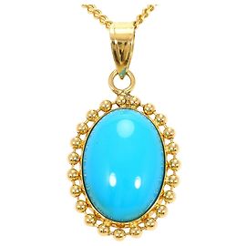 Autre Marque Colar em ouro amarelo 18K com turquesa Dourado