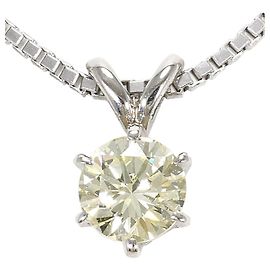 Autre Marque Colar de platina com diamante amarelo Outro Amarelo
