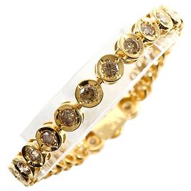 Autre Marque Bracciale con charm in oro giallo 18K con diamanti brown Marrone D'oro