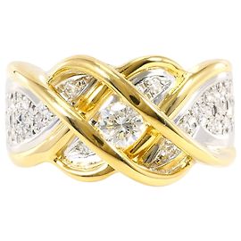 Autre Marque Anello fede in platino e oro giallo con diamante D'oro Altro