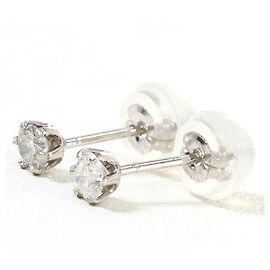 Autre Marque Stecker-Ohrringe aus 18K Weißgold mit Diamanten Golden