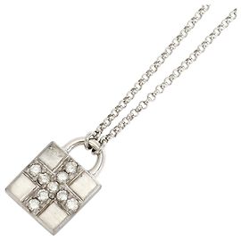 Autre Marque 18K White Gold Diamond Necklace Golden