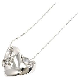 Autre Marque Colar em ouro branco 18K com diamante Dourado