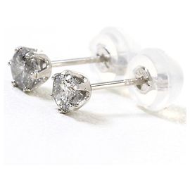 Autre Marque PT900 Platinum Stud Earrings with Diamonds Other