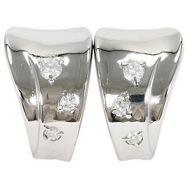Autre Marque Pendientes de botón de platino PT900 con diamantes Otro