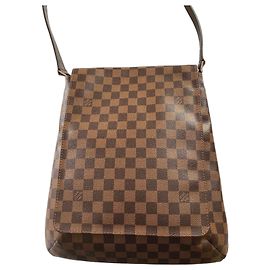 Saco de ombro Louis Vuitton Damier Ebene Musette Marrom Damier ebene