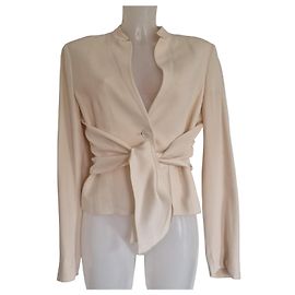 Valentino Roma Beige Acetate Viscose Wrap Blazer Pink