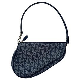 Christian Dior Trotter Diorissimo Saddle Pochette Blu Monogramma