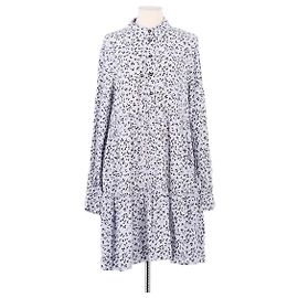 Ganni Blue Viscose Dress Blue
