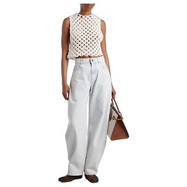 Alaïa Light Blue Relaxed Fit Cotton Jeans Light blue