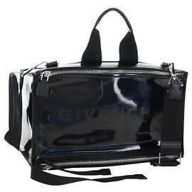 Bolso de hombro GIVENCHY Pandora Charol Negro Plata Auth gh2410A Negro Plata