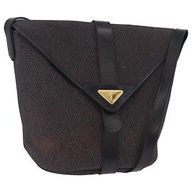 Autre Marque Borsa a tracolla Saint Laurent Canvas Black Gold Tone Auth ka6508 Nero Altro