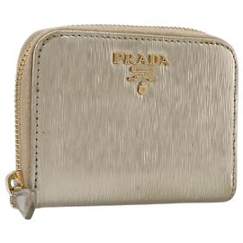 Portafoglio PRADA in pelle oro autentico 206671A D'oro