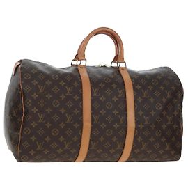 LOUIS VUITTON Monogram Keepall 50 Boston Bag M41426 LV Auth 205869A Monogramm