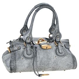 Chloé Bolsa Chloe Paddington em couro Prata Ouro Auth am12718V Prata Dourado