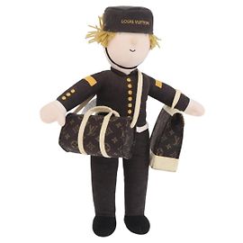 LOUIS VUITTON Groombellboy de algodón relleno Gris LV Auth 202520V Castaño