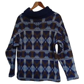 inconnue Geometric Jacquard Wool Turtleneck Sweater Multiple colors