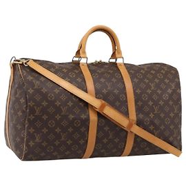LOUIS VUITTON Monogram Keepall Bandouliere55 Boston Bag M41414 LV Auth BA15805V Monograma