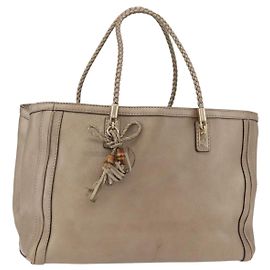 Saco Tote GUCCI em couro dourado 269945 Auth ka6435V Dourado