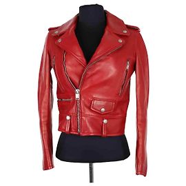Autre Marque Saint Laurent Red Leather Jacket Red