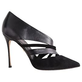 Escarpins Sergio Rossi en daim noir taille 39 Noir