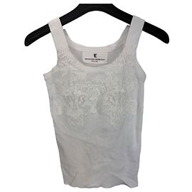 Ermanno Scervino weißes Top aus Baumwollspitze Weiß