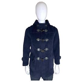 Burberry navy blue wool duffle coat Blue