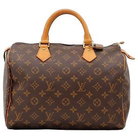 Louis Vuitton Speedy 30 Monogram Canvas Handbag Brown Monogram