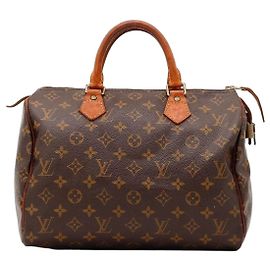 Louis Vuitton Speedy 30 Monogram Canvas Handbag Brown Monogram