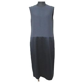 Autre Marque REYC YOKO CHAN Ärmelloses Kleid Bicolor Blau Marineblau