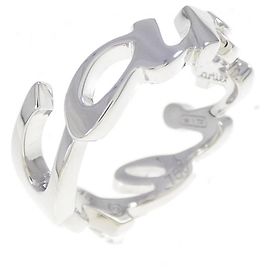 Cartier Signature 750 White Gold Ring Größe 8 Silber