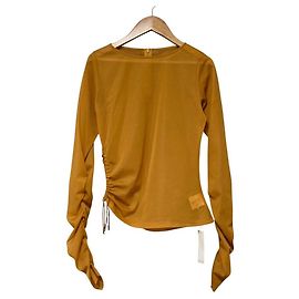 Autre Marque LE CIEL BLEU Design Gathered Cutout Top Long Sleeve Knit Top Naranja