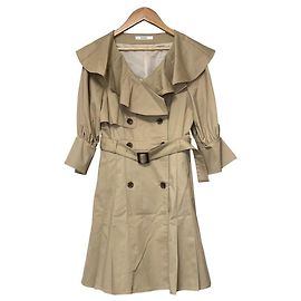 Autre Marque Vestido Trench com Babados Snidel Bege
