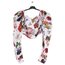 Top cropped de algodão branco com flores Vivienne Westwood Branco