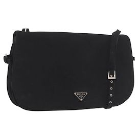 PRADA Shoulder Bag Nylon Black Silver Altro