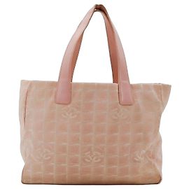 Saco Tote Chanel em tecido rosa Rosa