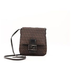 Borsa a tracolla Fendi Zucca Canvas Marrone