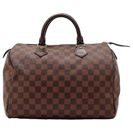 Bolsa de mão Louis Vuitton Speedy 30 Damier Ebene Canvas Marrom