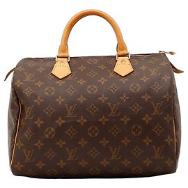 Bolso de mano Louis Vuitton Speedy 30 Monogram Canvas Castaño Monograma