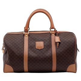 Céline Bolso Boston Vintage Monogram Canvas Castaño