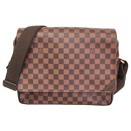 Borsa Messenger Louis Vuitton Damier Shelton MM Marrone Damier ebene