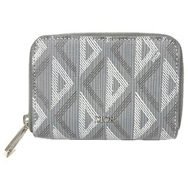 Portamonete in pelle grigia Christian Dior Marrone